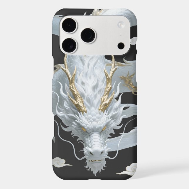 Chinese White Gold Dragon Art Fantasy Design With  iPhone Case (Back)