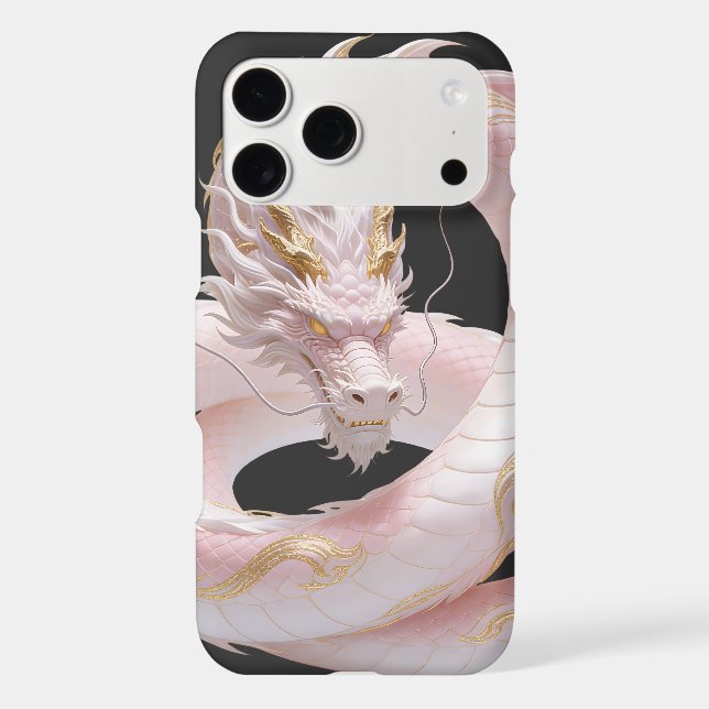 Chinese White Gold Dragon Art Fantasy Design With  iPhone Case (Back)