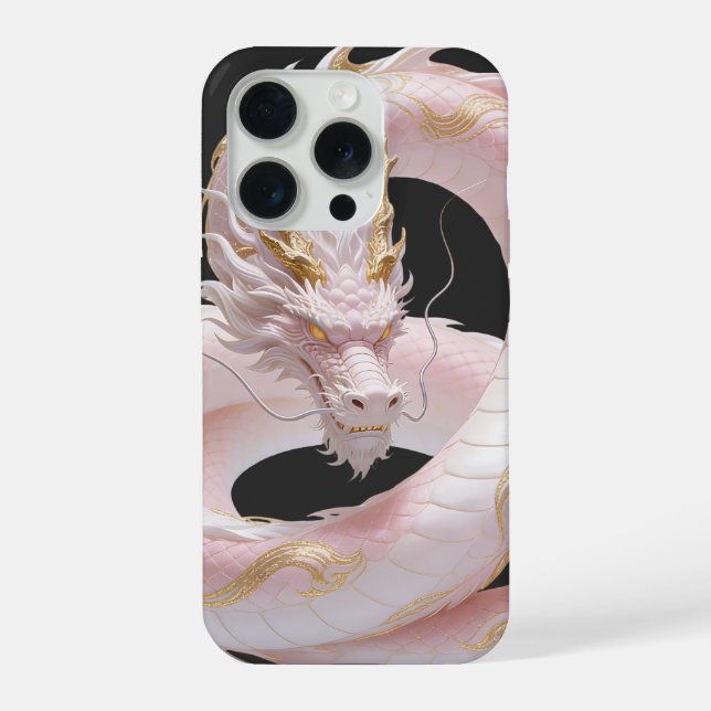 Chinese White Gold Dragon Art Fantasy Design With  iPhone Case (Back)