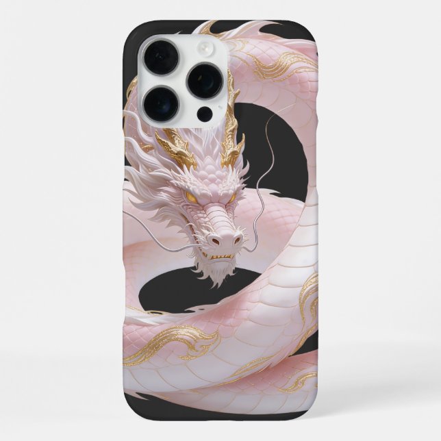 Chinese White Gold Dragon Art Fantasy Design With  iPhone Case (Back)