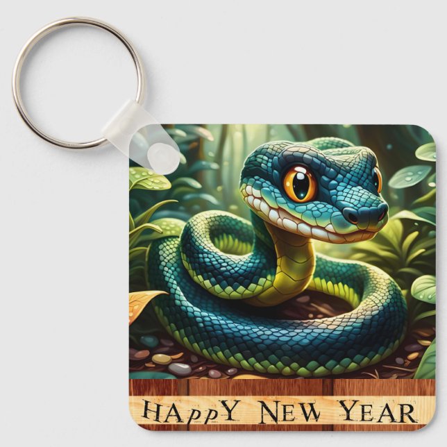 Chinese Wood Snake Year 2025 BSqK Keychain (Front)