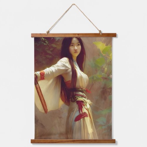Chinese Wuxia Fighter Warrior Woman Fantasy Art Hanging Tapestry
