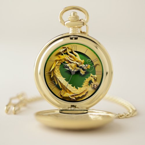Chinese Y Wood Dragon Year 2024 PW Pocket Watch