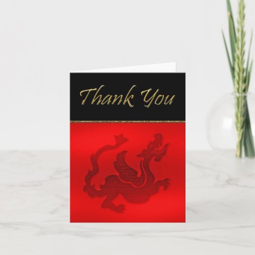 Chinese year of dragon Thank You card with dragon