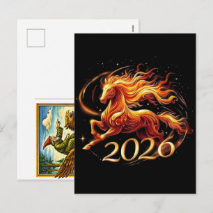 Chinese Year of Horse 2026 Celebrations Holiday Postcard