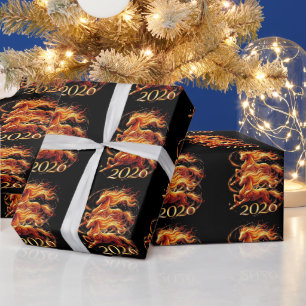Chinese Year of Horse 2026 Celebrations Wrapping Paper