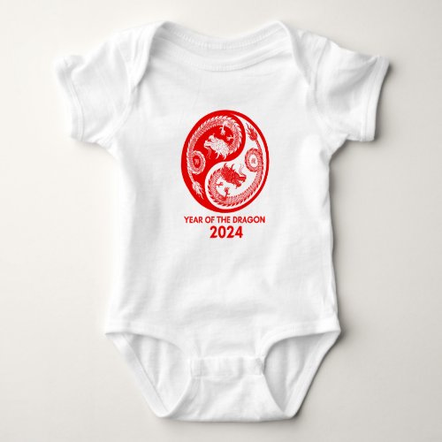 Chinese Year of the dragon 2024 Lunar year 2024 Baby Bodysuit