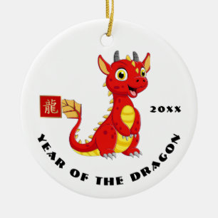 Chinese Year of the Dragon   Custom Year Gift Ceramic Ornament