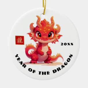 Chinese Year of the Dragon Custom Year Gift Ceramic Ornament