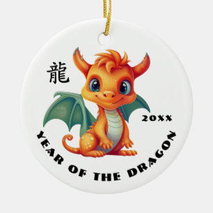 Chinese Year of the Dragon Custom Year Gift Ceramic Ornament