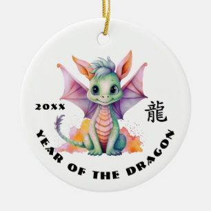 Chinese Year of the Dragon Custom Year Gift Ceramic Ornament