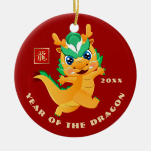 Chinese Year of the Dragon Custom Year Gift Ceramic Ornament