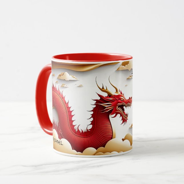 Chinese Year of the Dragon | Custom Year & Name Mug (Front Left)
