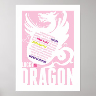 Chinese Year of the Dragon - Girls Room or Shower Poster