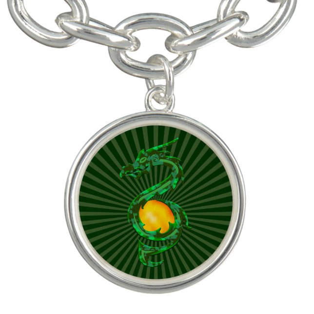 Chinese Year of the Dragon Jade Green Bracelet (Design)
