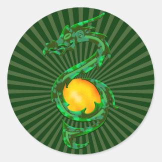 Chinese Dragon Green Stickers | Zazzle