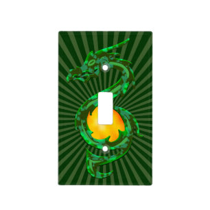 Chinese Year of the Dragon Jade Green Light Switch Cover