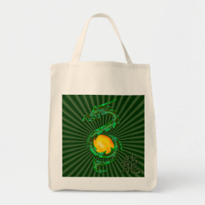 Chinese Year of the Dragon Jade Green Tote Bag