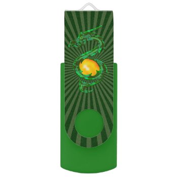 Chinese Year Of The Dragon Jade Green Usb Flash Drive by sumwoman at Zazzle