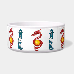 Chinese Year of the Dragon Metalic Red Bowl