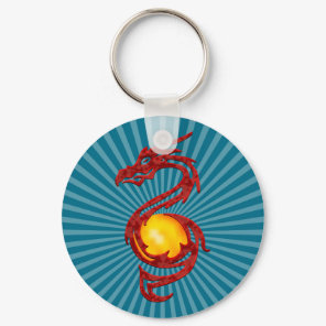 Chinese Year of the Dragon Metalic Red Keychain