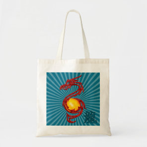Chinese Year of the Dragon Metalic Red Tote Bag