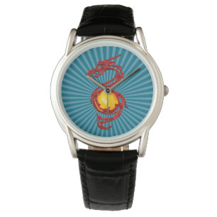 Chinese Year of the Dragon Metalic Red Watch