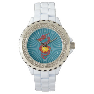 Chinese Year of the Dragon Metalic Red Watch