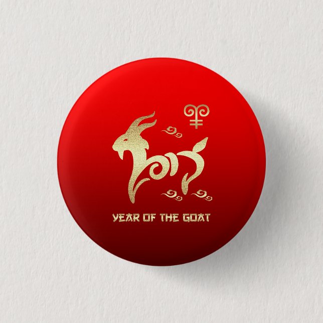 Chinese Year of the Goat Gift Buttons (Front)