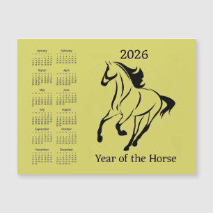 Chinese Year of the Horse Calendar Magnetic Card