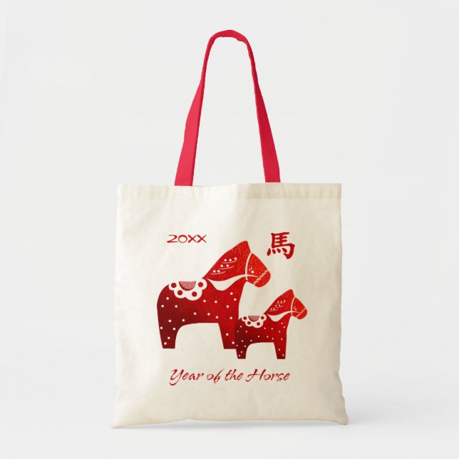 Chinese Year of the Horse Custom Year  Tote Bag (Front)