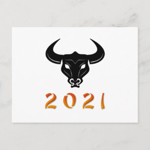 Chinese Year of the Ox 2021 silhouette Postcard