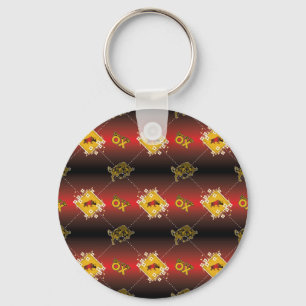 Chinese Year of the Ox Elegant Floral Keychain
