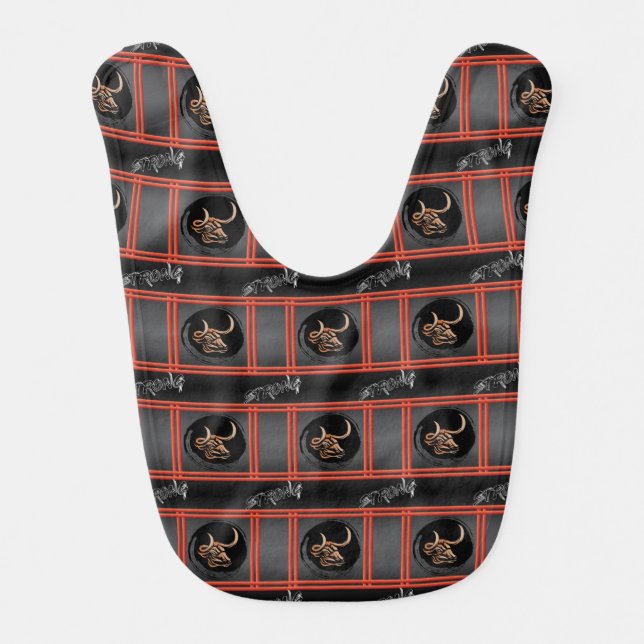 Chinese Year of the Ox - Strong Baby Bib (Front)