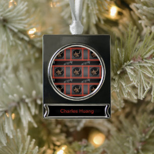 Chinese Year of the Ox - Strong Silver Plated Banner Ornament