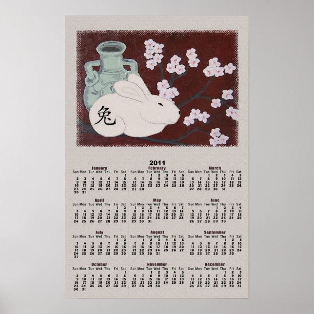 Chinese Year of the Rabbit Calendar Poster (Front)