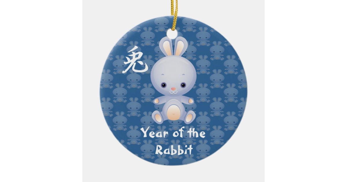white china rabbit ornament