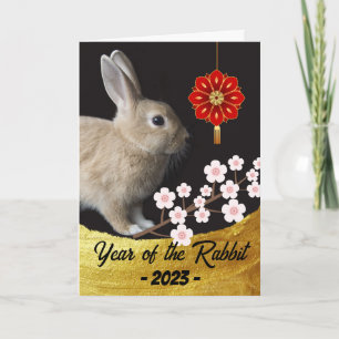 Chinese Year of the Rabbit Cherry Blossoms Card