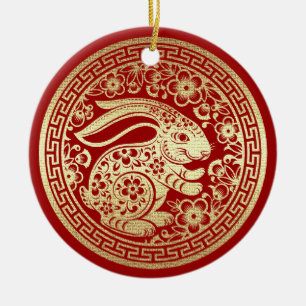 Chinese Year of the Rabbit Custom Year Gift Ceramic Ornament