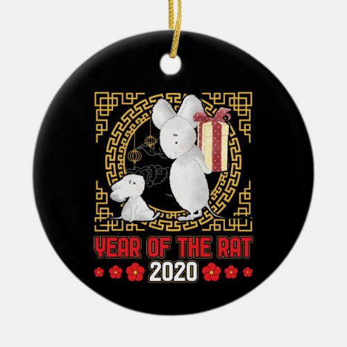 Chinese Year of the Rat 2020 Ceramic Ornament