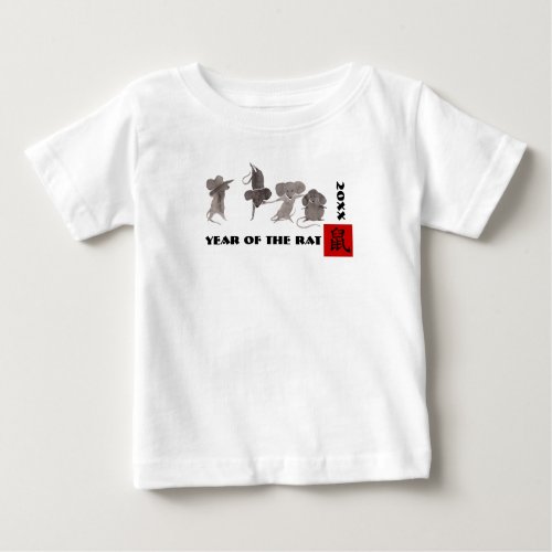 Chinese Year of the Rat  Custom Year Baby T_Shirt