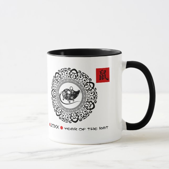 Chinese Year of the Rat | Custom Year & Name Mug (Right)