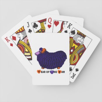 Chinese Year Of The Sheep Purple Playing Cards by 2015_year_of_ram at Zazzle