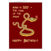Chinese Year of the Snake Birthday Card, 1917 (Front)