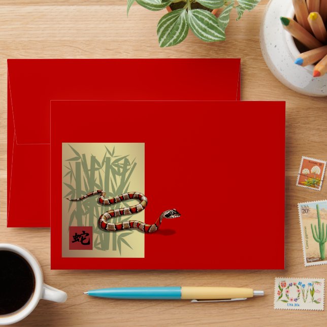 Chinese Year of the Snake Hongbao Envelope (Desk)