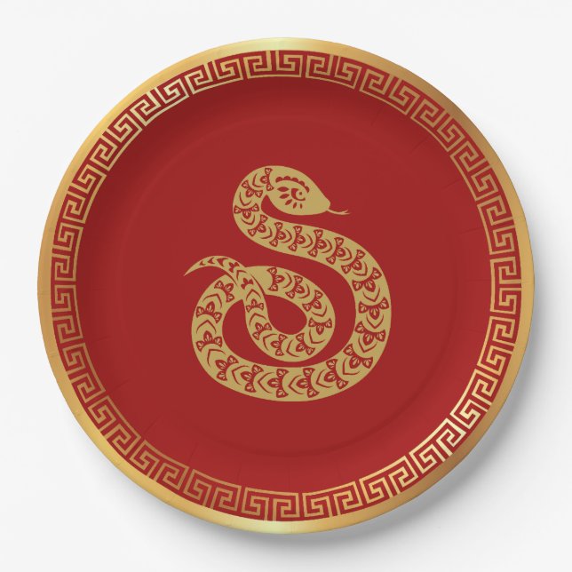 Chinese Year of the Snake Paper Plates (Front)