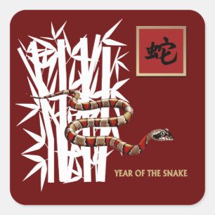 Chinese Year of the Snake Square Sticker
