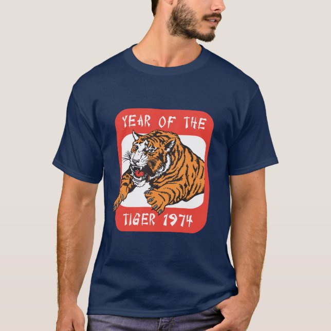 Chinese Year Of The Tiger 1974 Dark T-Shirts (Front)