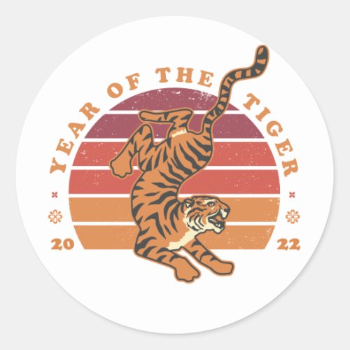 Chinese Year of the Tiger 2022 Classic Round Sticker