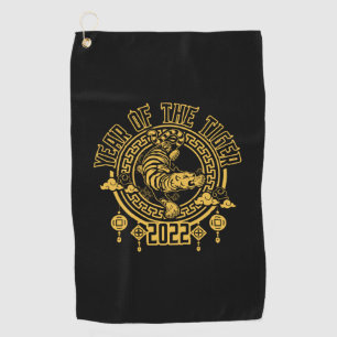 Chinese Year of the Tiger 2022 Silhouette Golf Towel
